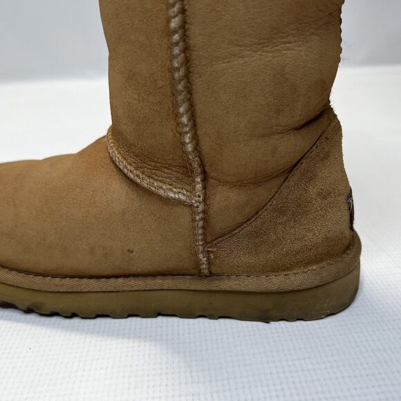 UGG Classic Tall Boot Chestnut Suede Sheepskin Shearling (SN 5815) Size 7 - Picture 11 of 16